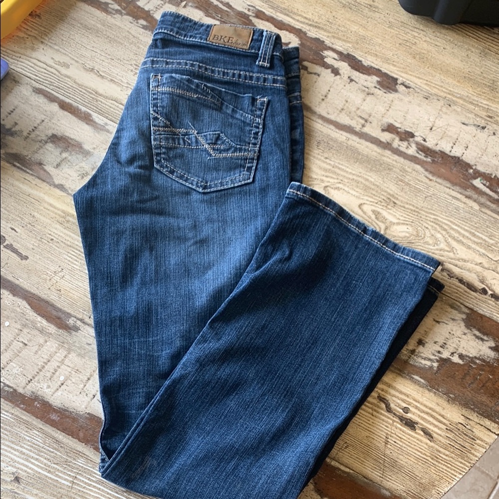 BKE Women's Boot Cut Jeans - Dark Blue